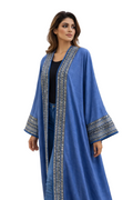 Azure Royale Bisht Abaya – 2-Piece Set