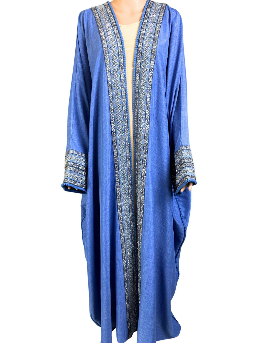 Azure Royale Bisht Abaya – 2-Piece Set