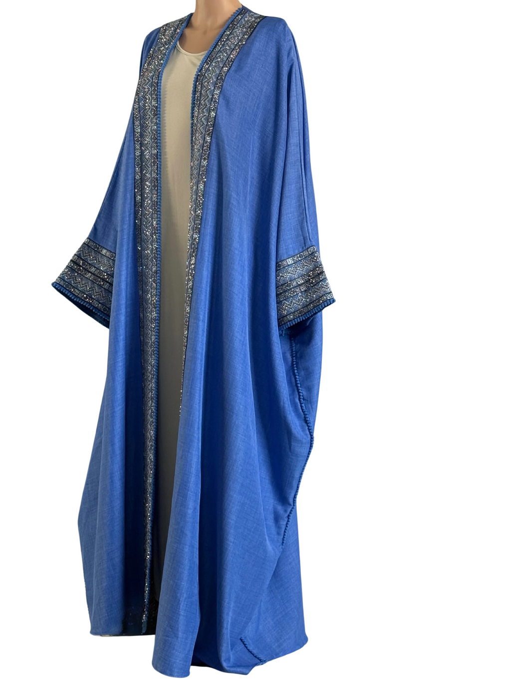 Azure Royale Bisht Abaya – 2-Piece Set