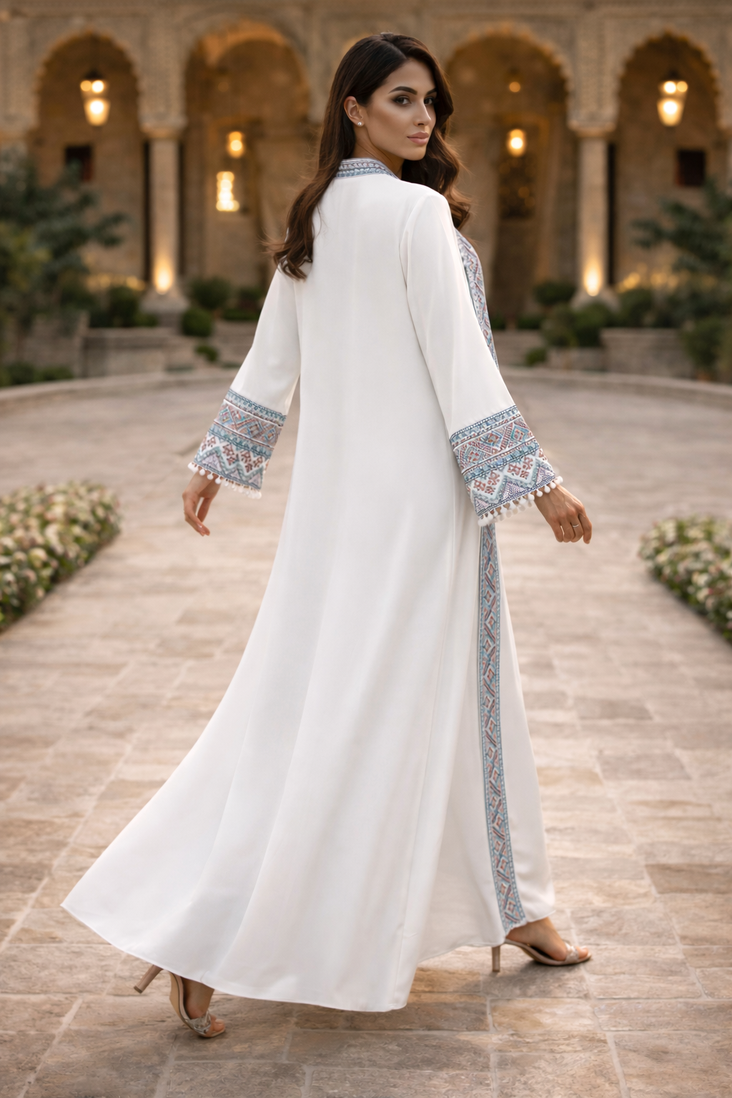 Sultanah Pearl– 3 Piece Embroidered Abaya Set