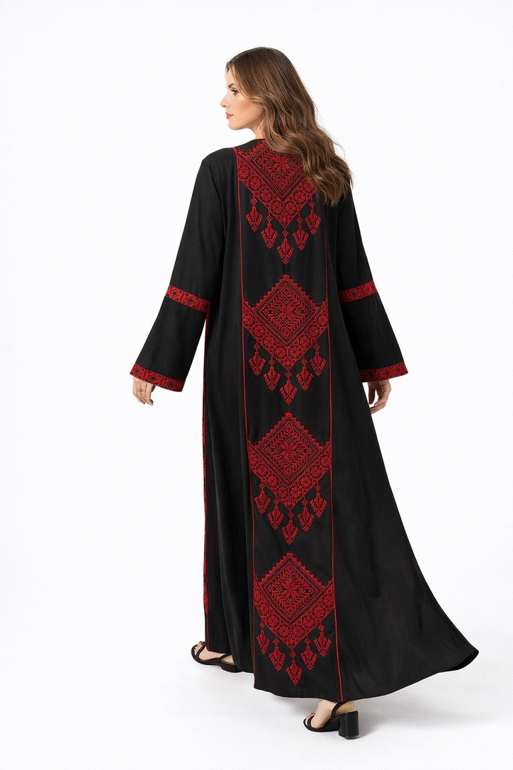 Layali Ruby Embroidered Abaya Set