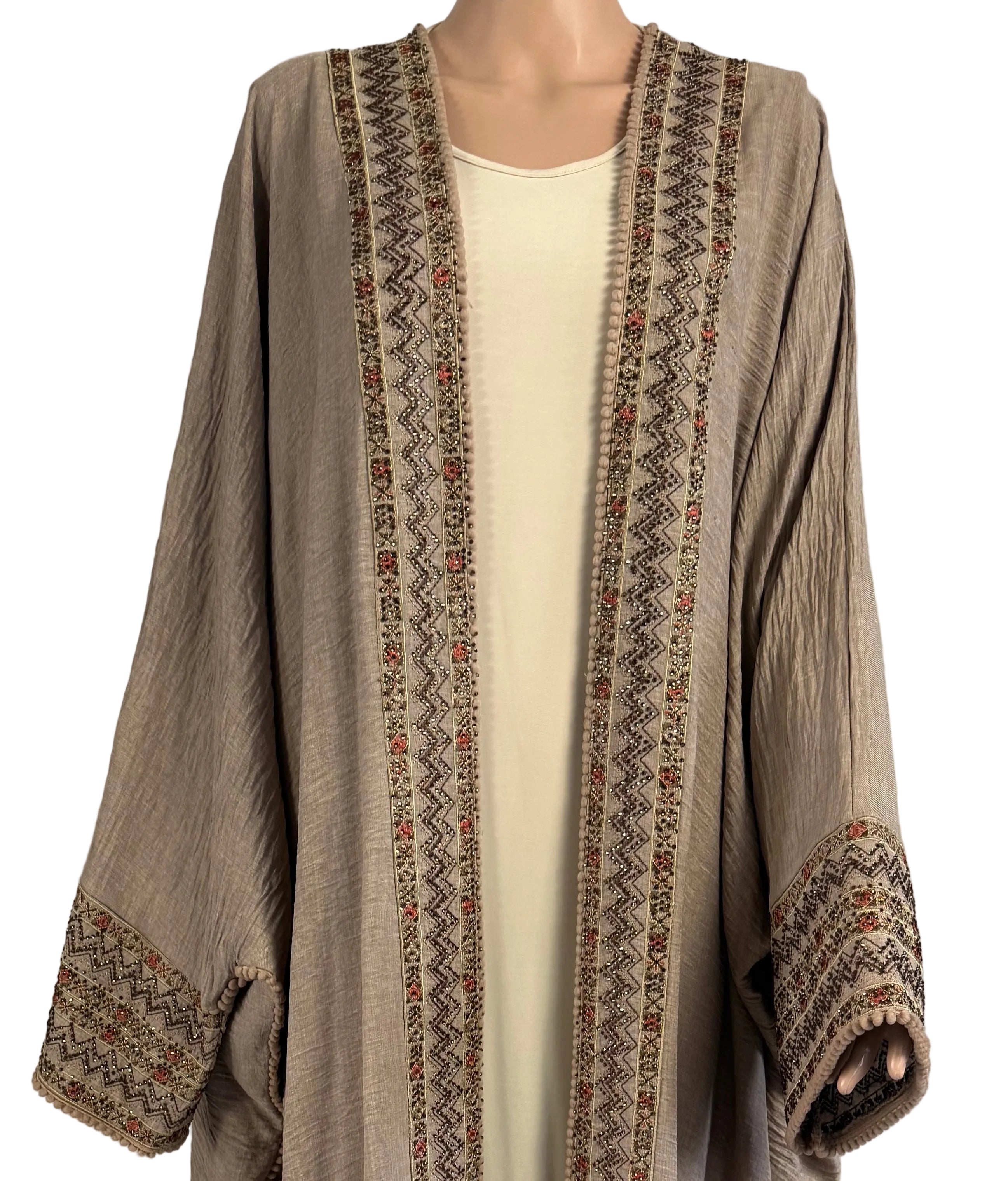 Mocha Royale Bisht Abaya – 2-Piece Set