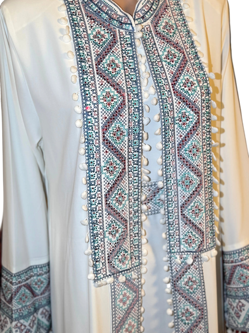 Sultanah Pearl– 3 Piece Embroidered Abaya Set