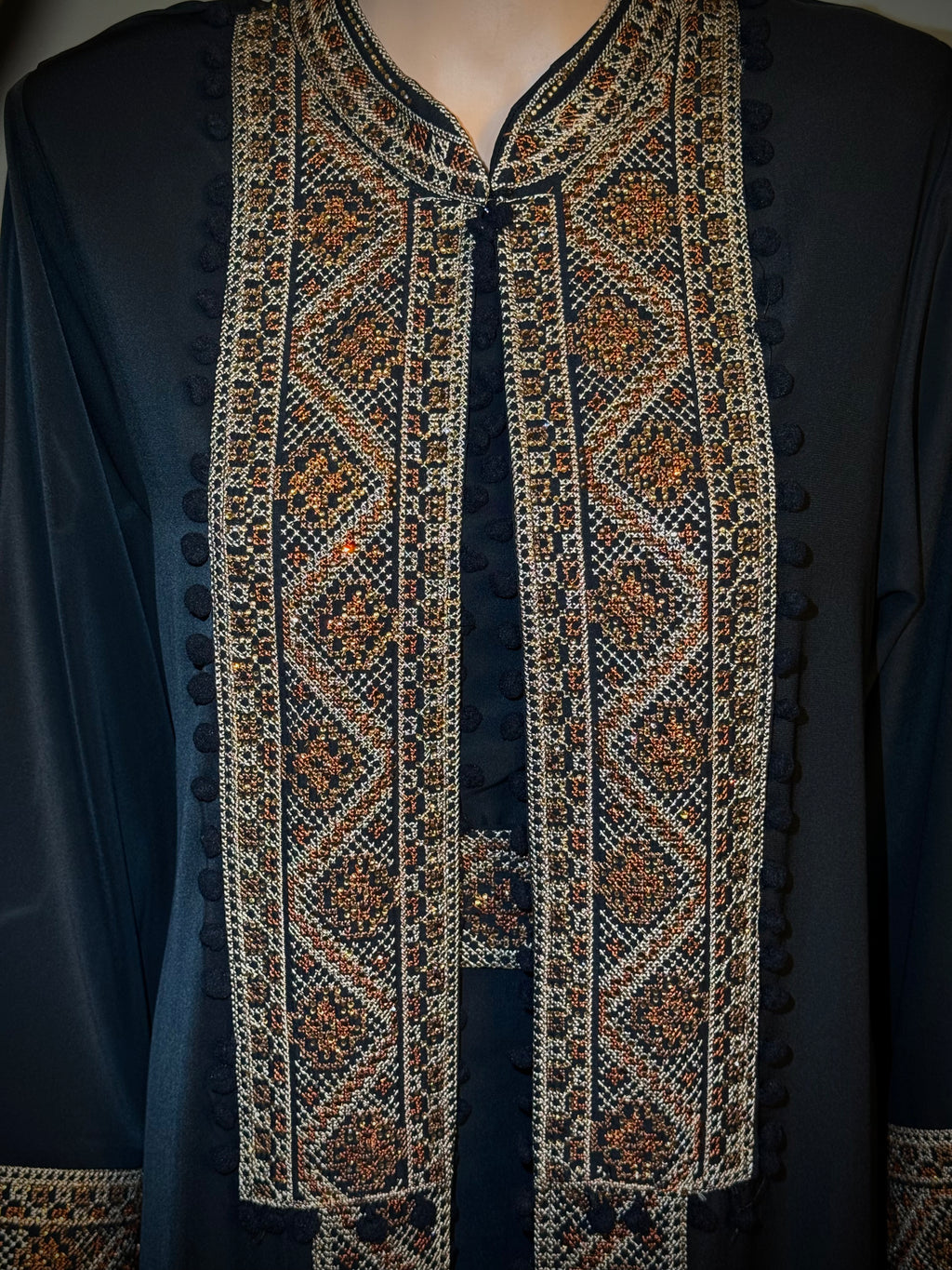 Sultanah Topaz – 3 Piece Embroidered Abaya Set