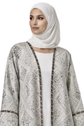 Noor White/Silver 4 Piece Abaya Set