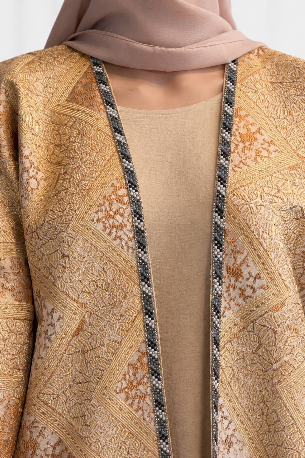 Noor Gold Four-Piece Open Abaya