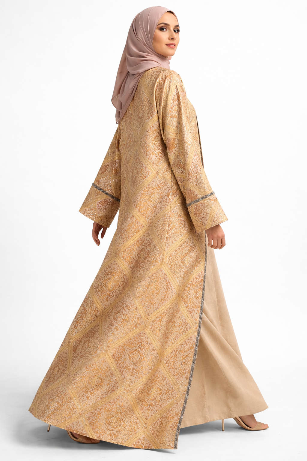 Noor Gold Four-Piece Open Abaya