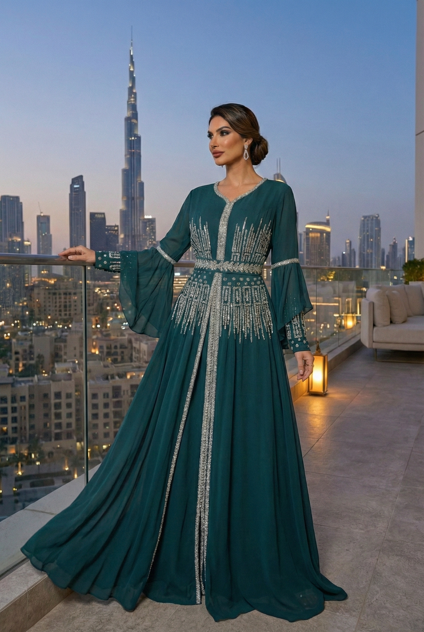 Embellished Kaftan Dress