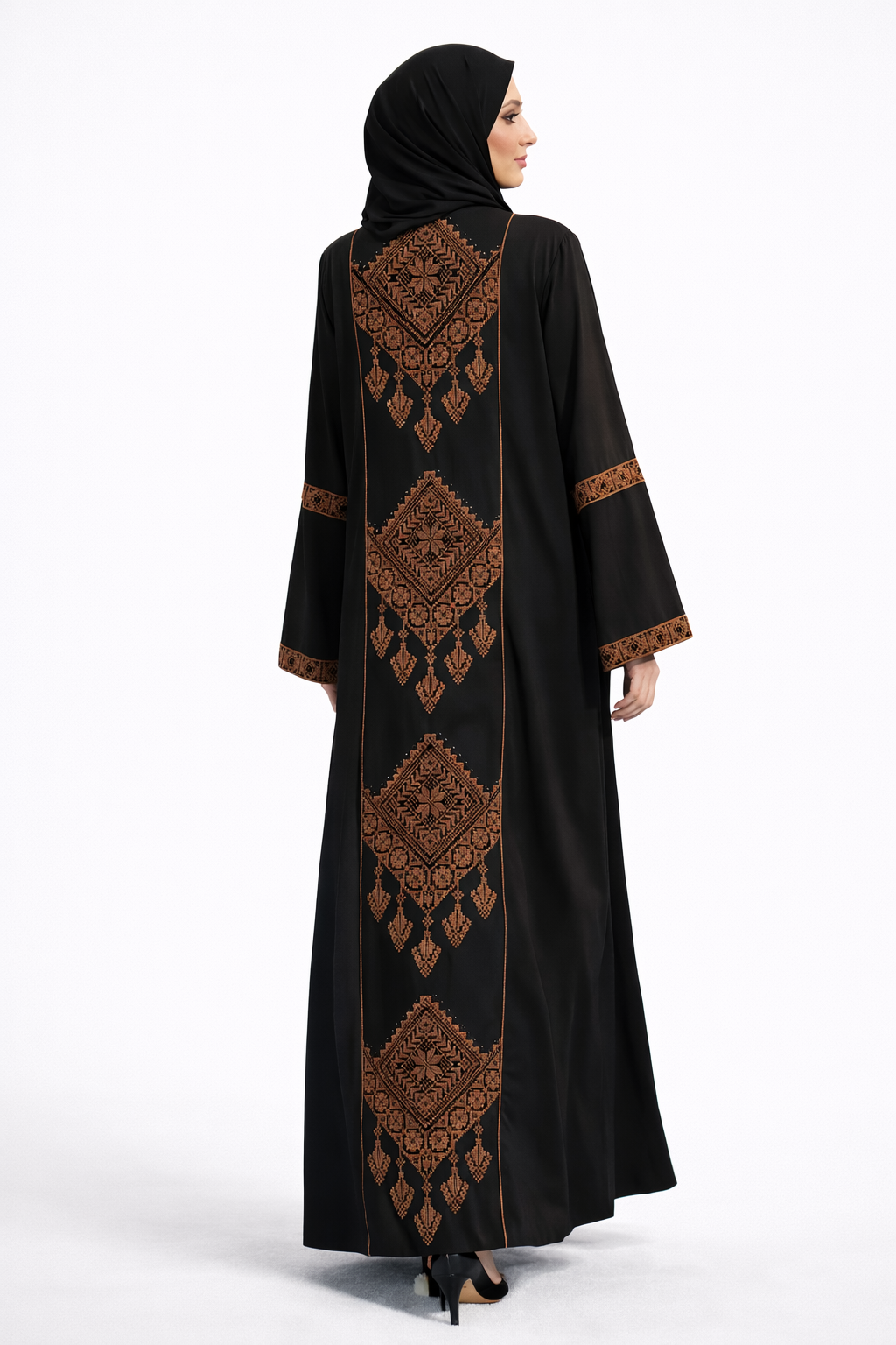 Layali Onyx Embroidered Abaya Set