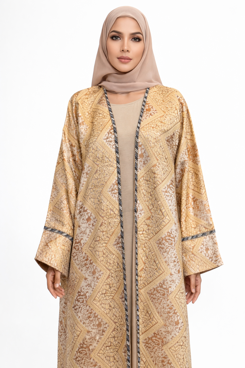 Noor Gold Four-Piece Open Abaya